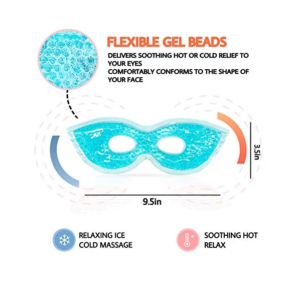 Gel-Beads-Eye-Mask-3D-Sleep-Mask-Cooling-Eye-Mask-Reduce-Puffy-Dark-Circles-Migraines-Headaches-Stress-Relief-3D-Contoured-Cup-Blindfold-Eye-Mask-Ultra-Lightweight-Comfortable-Sleeping-Mask-Gel-Eye-Ma Cooling Eye Mask + 3D Sleep Mask, Cooling Eye Mask Reduce Puffy Dark Circles Migraines Headaches Stress Relief, 3D Contoured Cup Blindfold Eye Mask Ultra Lightweight & Comfortable Sleeping Mask
