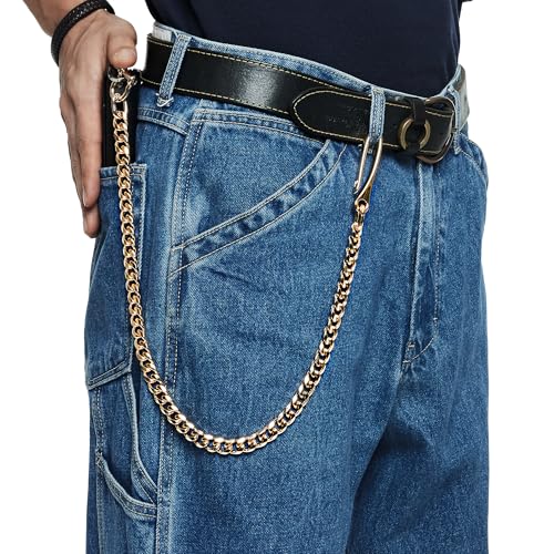 Image of newtro Wallet Chain Men Women Boy Girl, Biker Motorcycle Pants Jean Punk Long Key Chain Black Gold Silver 26 Types