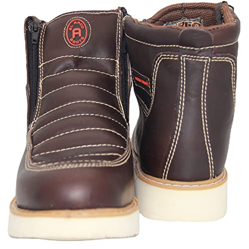 Men's Double Zipper Moc Leather Work Boot (10.5, Café)2