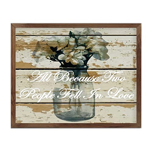 Plaque en bois romantique pour personnaliser un salon ou une chambre de couple