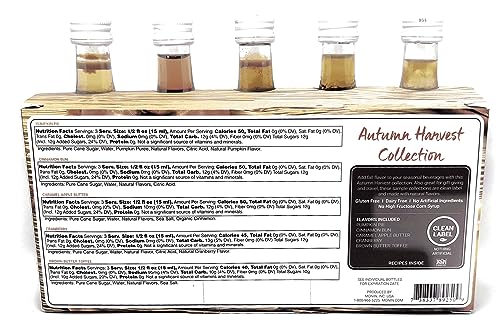 Monin - Autumn Harvest Collection, Great for Coffee, Tea, and Lattes, Non-GMO, Gluten-Free (Pumpkin Pie, Cinnamon Bun, Caramel Apple Butter, Cranberry, Brown Butter Toffee) | 50 ml Per Bottle