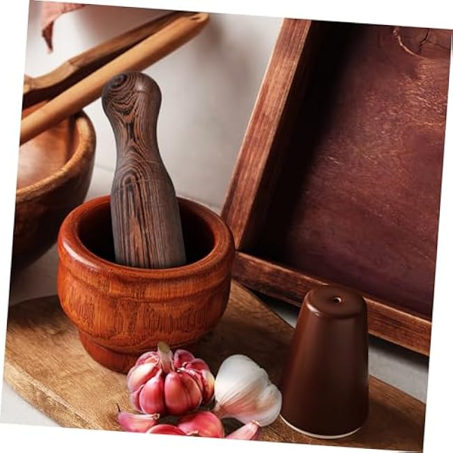 2pcs Wooden Pestle Set for Food Grinding Heavy Duty Garlic and Spice Masher Kitchen Gadget for Seasoning and Cooking