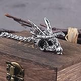 Dragon Pendant Necklaces Titanium Steel Jewelry Animal Head Necklace Punk Men Accessories Dragon Pen