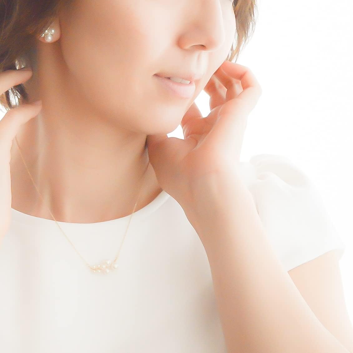 Women Jewelry Necklace Wire Pearl Necklace gold - Image 3