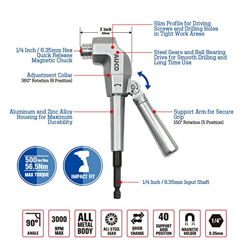 Embout de perceuse durable AUCO adaptateur réglable corps entièrement métal - 3