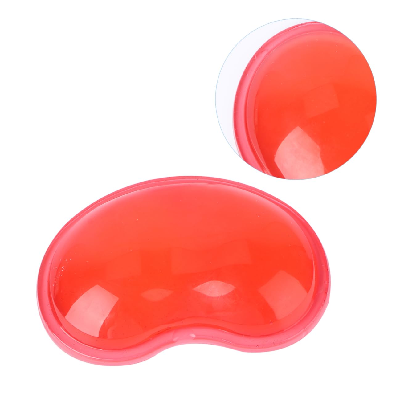 Veemoon Heart Shaped Silicone Wrist Cushion Pad for Mouse and Keyboard Gel Filled Ergonomic Wristband Support Transparent Red