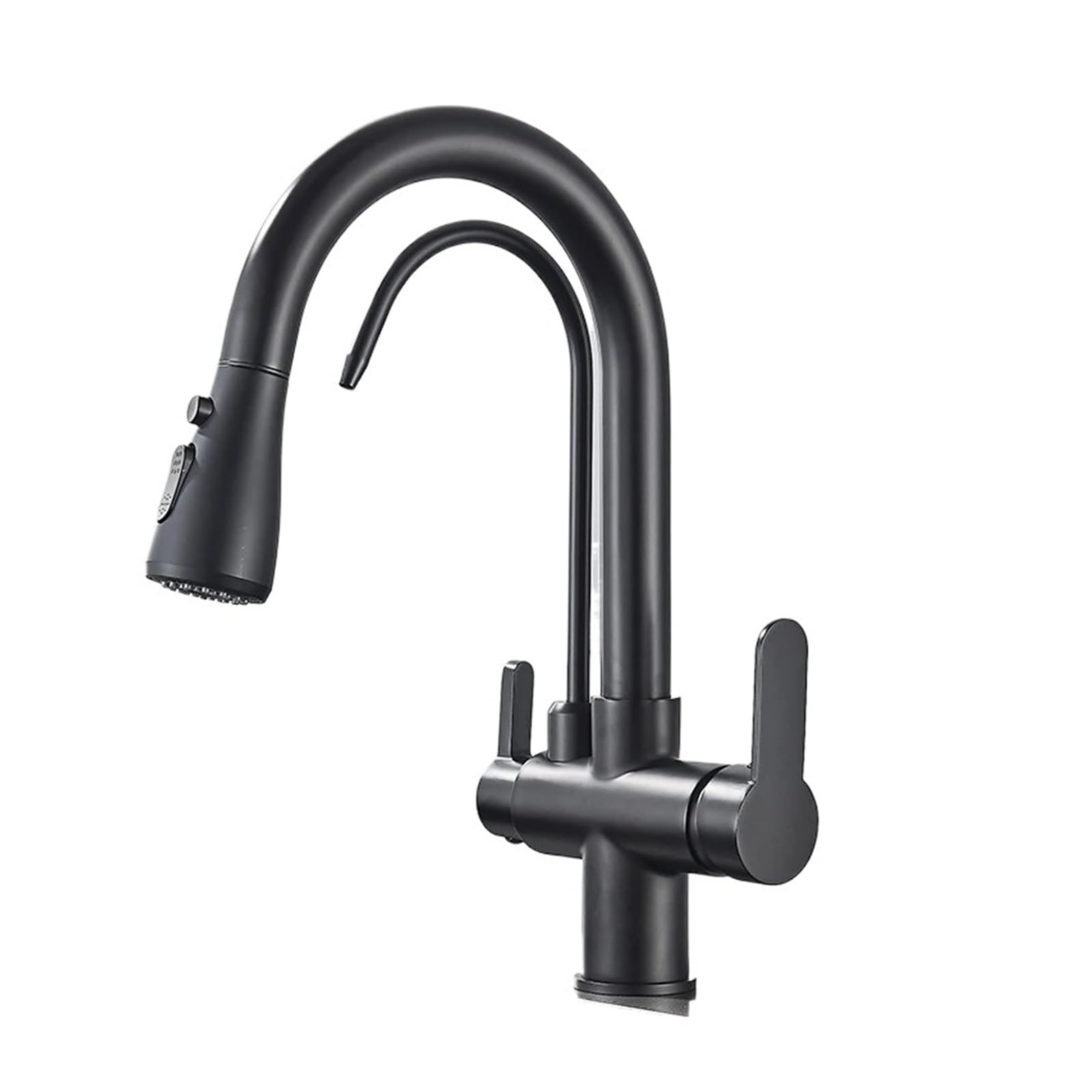 HTTGDGDH Matte Black Kitchen With 360° Rotating Pullout Sprayer Durable Water Filter Crane Antique Brass Mixer For Sink Perfect For Modern Kitchens,Tpye Amatte Black
