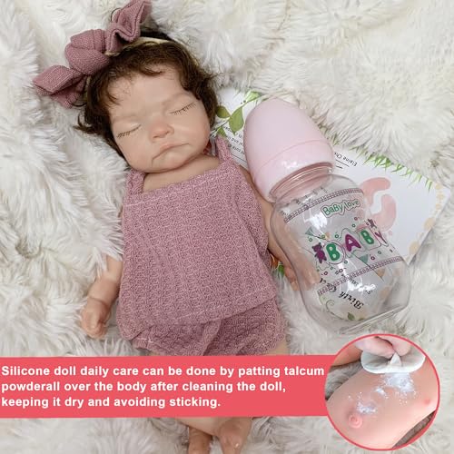 Muñeca bebé de silicona 10 pulgadas cuerpo completo niña miniatura 5