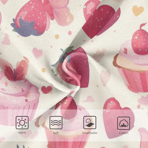 Wusikd Hearts Strawberries Girls' Underwear Cotton Cupcakes Butterflies Girls Briefs Soft Toddler Underwear 2T3