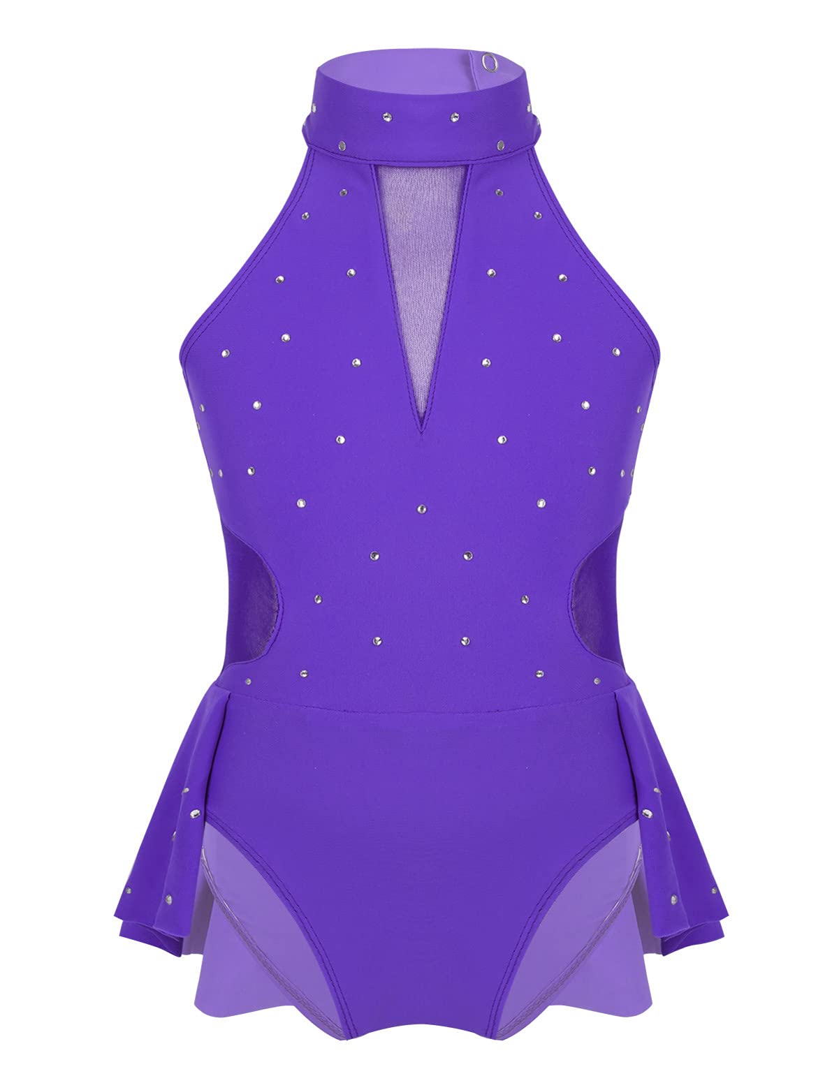 IEFIEL Maillot Patinaje Artistico Niña Vestido Brillante de Danza Ballet Leotardo Gimnasia Ritmica Maillot Ballet de sin Manga Disfraz de Bailarina — view 12
