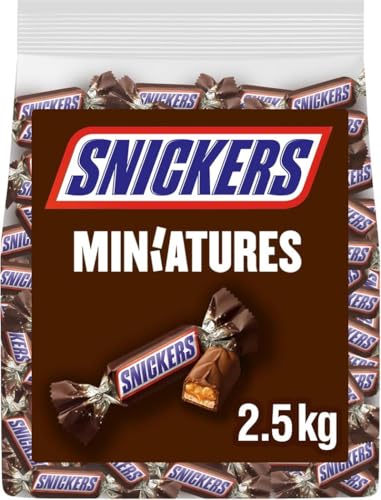Snickers Minis Chocolatina con deliciosa Crema de Cacahuete, Suave Caramelo y trocitos de Cacahuete recubiertos de Chocolate con Leche (2,5 kg)
