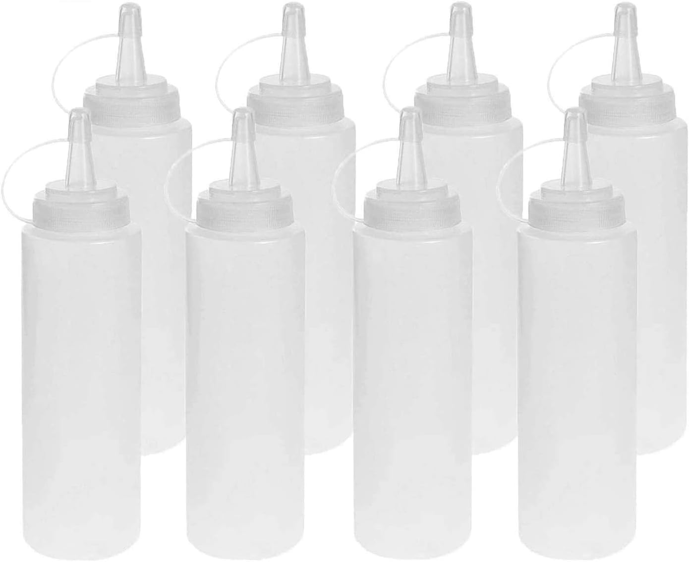 Tonfei Squeeze Condiment Bottle 8pcs Plastic Condiment