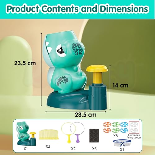 Image of Kidology Duck Disc Launcher, Flying Disc Launcher Toy, Step-On Flying Saucer Launch Toy Set Backyard Games And Activities For Children & Family, Green