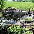 Metal Garden Bridge 8 FT - Durable Decorative Footbridge with Siderails Large Outdoor Bridges, Weight Capacity 770 lbs for Backyard, Creek, Lawn, Stream