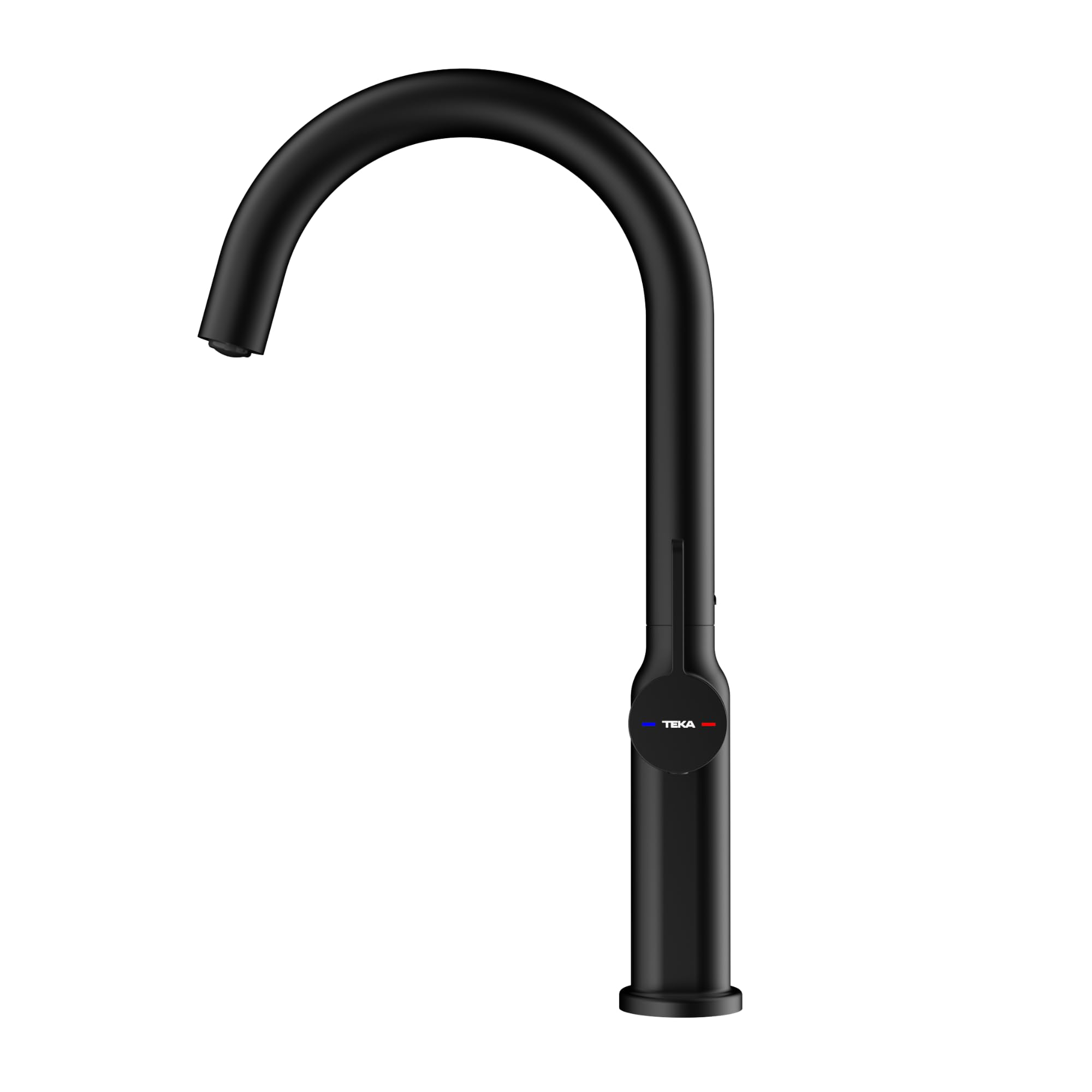 TEKA Grifo Cocina Monomando, Caño Alto Giratorio 360°, Aireador Antical con Ranura, Cartucho Cerámico, Tubos Flexibles 3/8", Modelo OVAL 915 Serie Oval