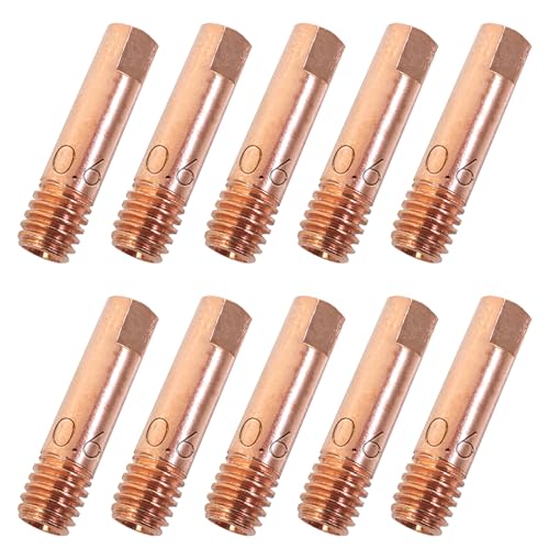 ZFKXGS 10PCS MB15AK Accessoires de Soudage 0,6MM Pièces d'usure Pointe de Contact Buses de Soudage 0.024 Torche de Soudage Embout de Contact M6x24mm Accessoires pour Poste à souder MIG MAG AK15 MB15