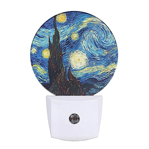 Image of EKOBLA Van Gogh Starry Night Night Light, Art Night Lights Plug Into Wall with Auto Sensor, 0.5W Sleep Friendly for All Ages