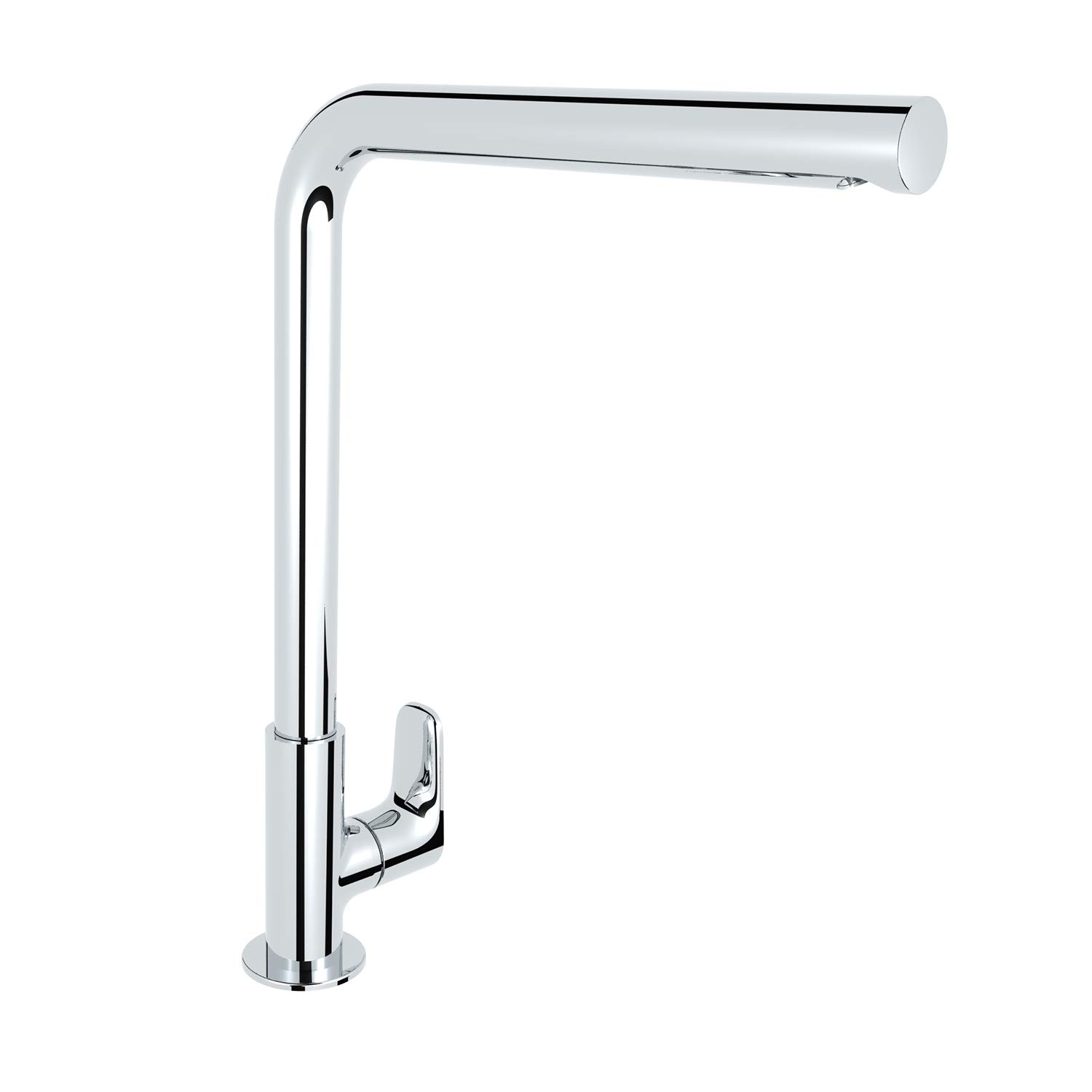 July Kitchen Faucet | Deck Mounted Kitchen Sink Tap | Water Saving Aerated Flow | Cold-Only Single Lever Faucet with 360° Swivel Spout, Polished Chrome Finish, 10 yrs Warranty