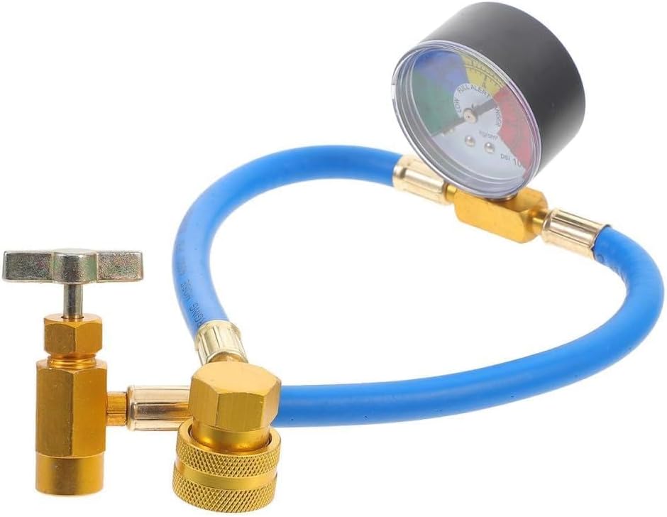 PATKAW 1 PCS R134A AC Recharge Kit, Refrigerant Charge Hose with Gauge, 1/2 Thread A/C Measuring Set, Leak-Proof Pressure Manometer for Car Auto Maintenance and Residential Conditioning Service
