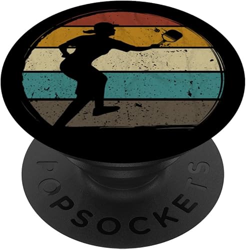 Pickleball retro vintage Pickleball paddles Sunset gift PopSockets Standard PopGrip