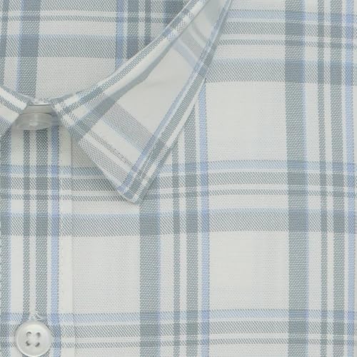 Image of GHPC 100% Cotton Checkered Half Sleeves Regular Fit Formal Shirt for Men