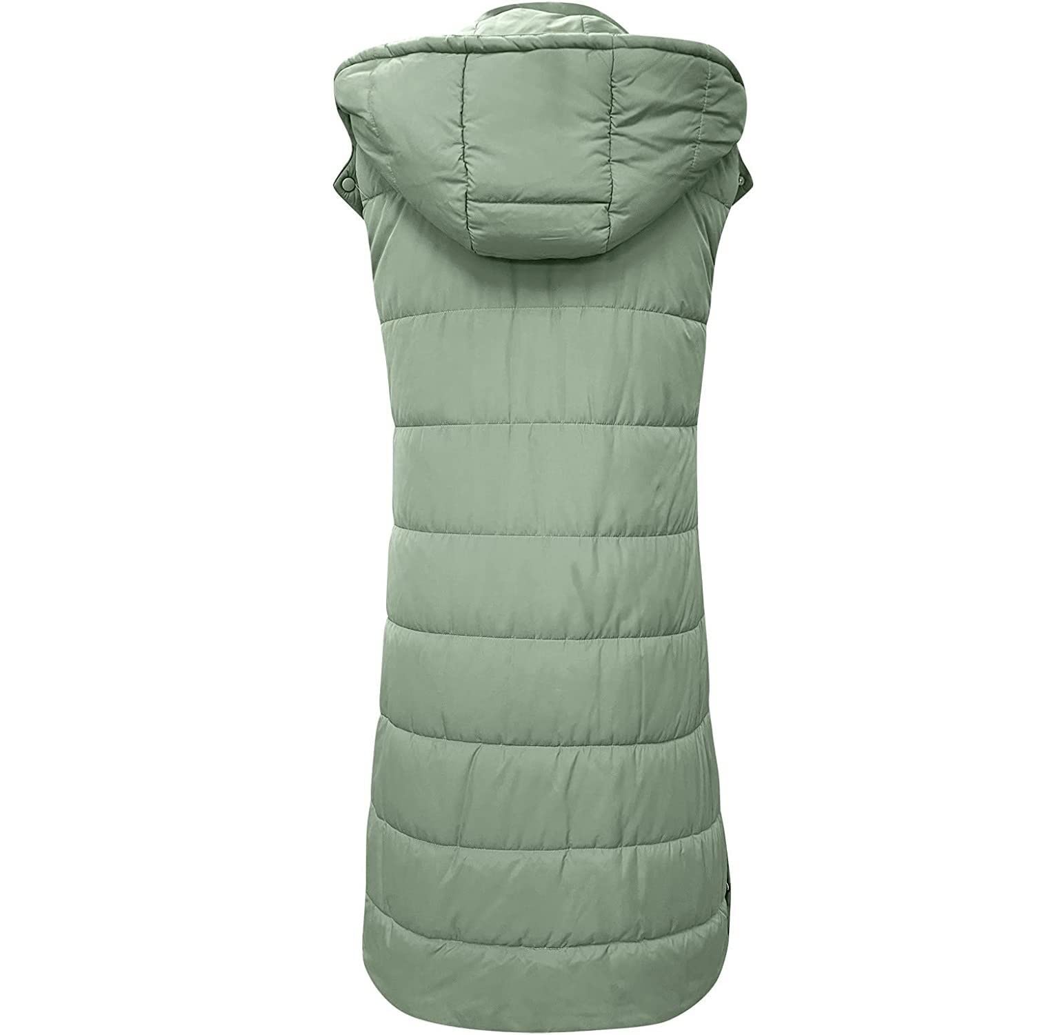 Ciepła Kamizelka Outdoorowa Damska Kamizelka Ocieplana Bez Rękawów, Pikowana, Z Długim Kapturem I Możliwością Spakowania Bodywarmer