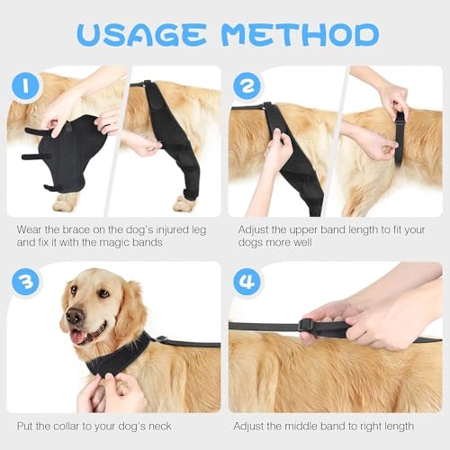 Image of Dolitego Adjustable Dog Knee Brace - Dog ACL Leg Brace for Support with Cruciate Ligament Injury, Joint Pain, and Muscle Soreness, Anti-Slip Canine Rear Leg Braces for Dogs (Medium, Left)