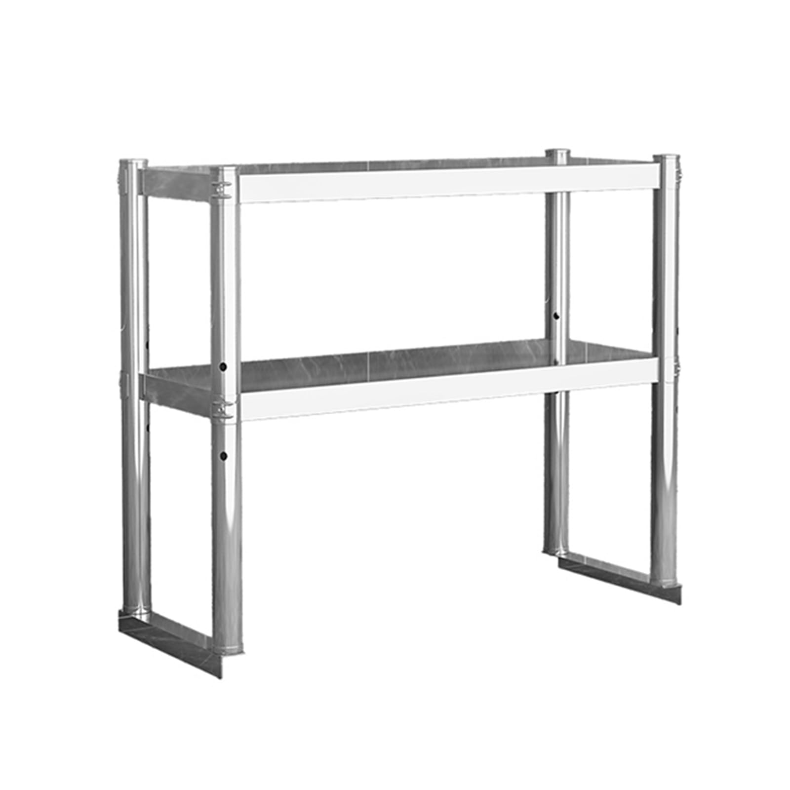 Scaffale da cucina in acciaio inox, 110 x 30 cm, in metallo, resistente, per cucina o ristorante, design a 2 ripiani