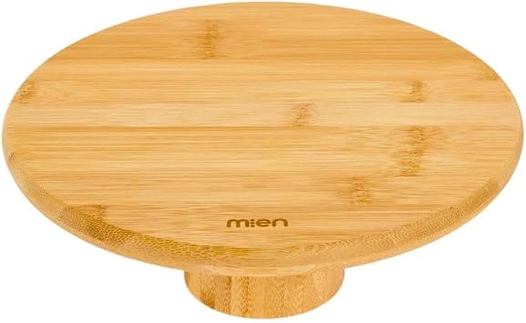 Bambu Yuvarlak Pasta Ve Börek Sunumluk Standı -24 x 9,5 Cm Doğal Ve Şık Servis Tablası