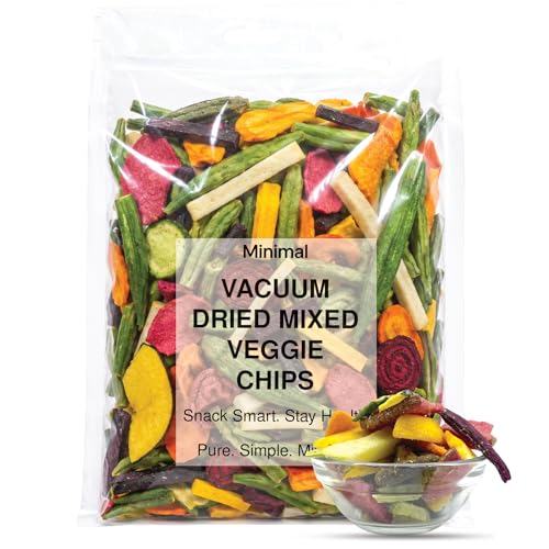 Image of Minimal Vacuum-Dried Mixed Vegetable Chips 150g | 11 Real Veggies Blend | No Oil, No Preservatives | Healthy Vegan Snack | Gluten-Free | Crunchy Veggie Mix