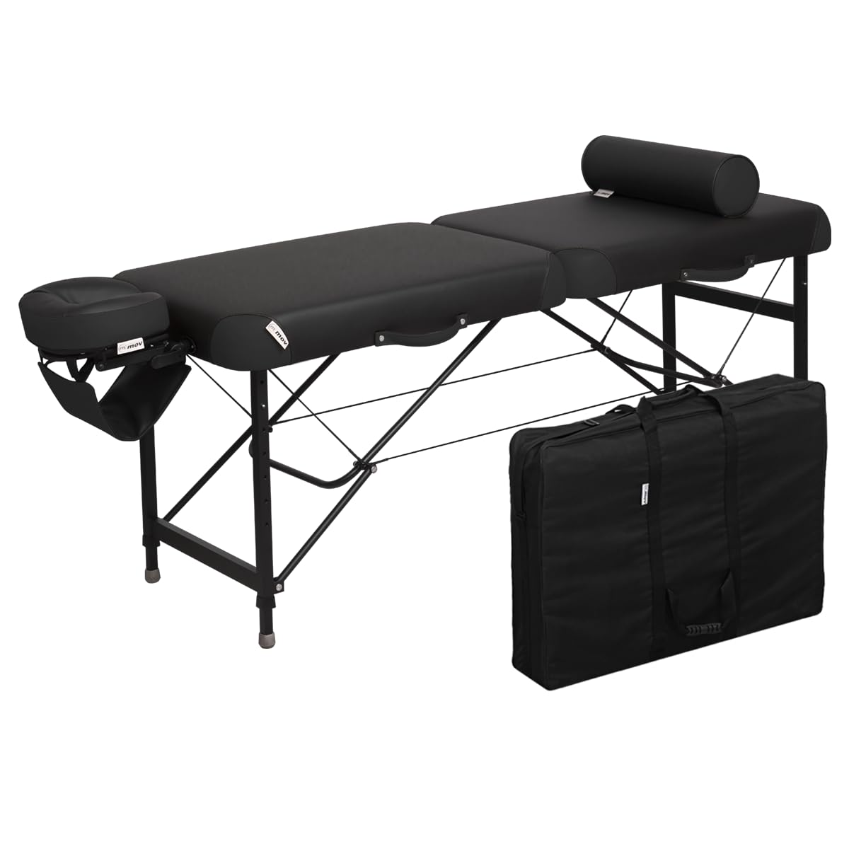 Ultraleichter Massagetisch RehaKing – Obsidian mit 5 cm Comfort-Schaumstoff, 3D-Comfort-Kopfteil, erhöhtem hinteren Teil und rutschfesten, druckempfindlichen Füßen
