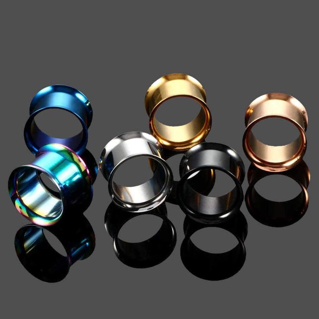 12pcs Stainless Steel Ear Tunnels Gauges Kit 6G-00G | -Allergenic Double Flared Plugs | Expand Ears Painlessly | Fashionable Design