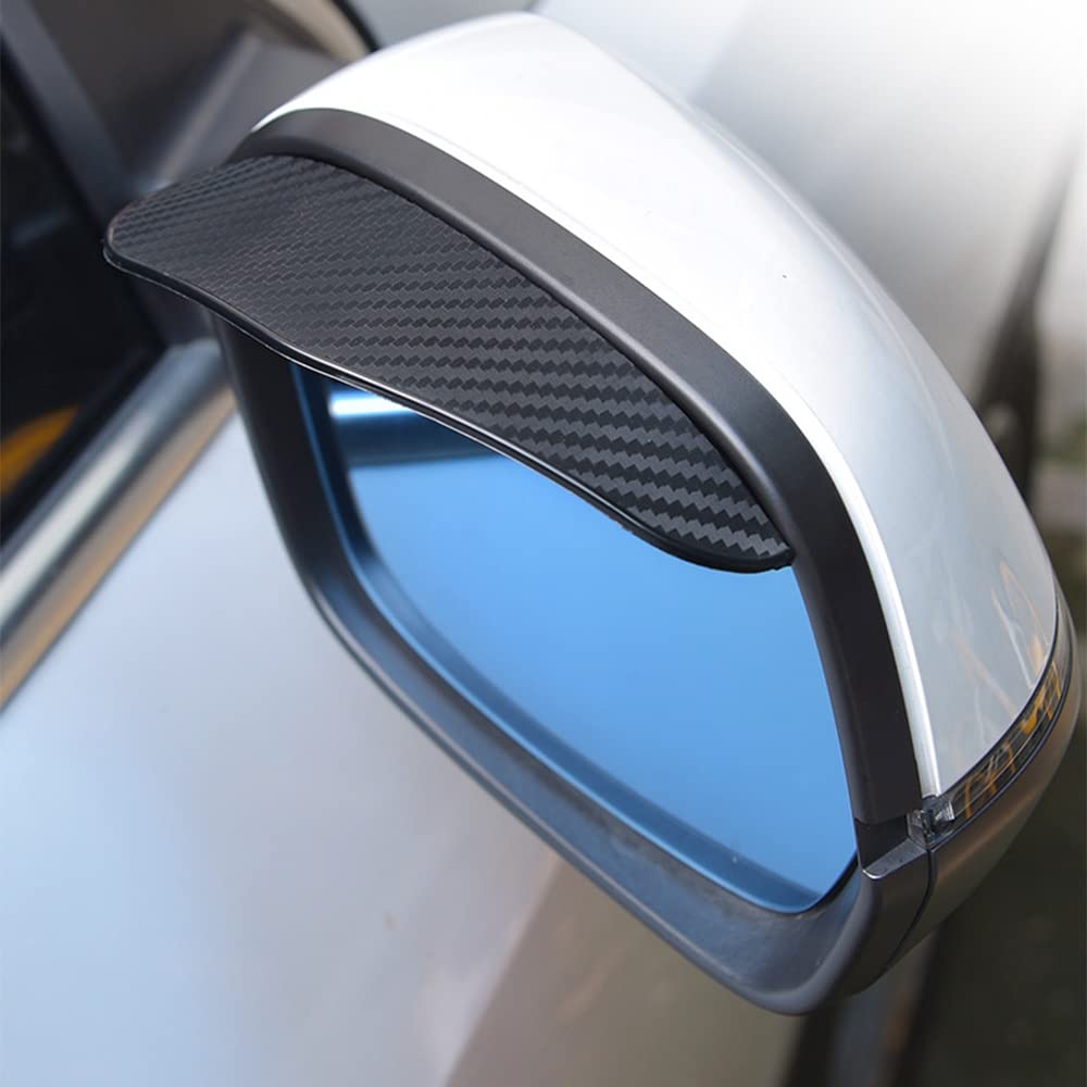 Riloer 2pcs Car Detailing Rain Riner, PVC Carbon Fiber Deszczowy wzór do lub blokowania ochrony przed śniegiem anty-deszcz, akcesoria samoprzylepne nie piątek