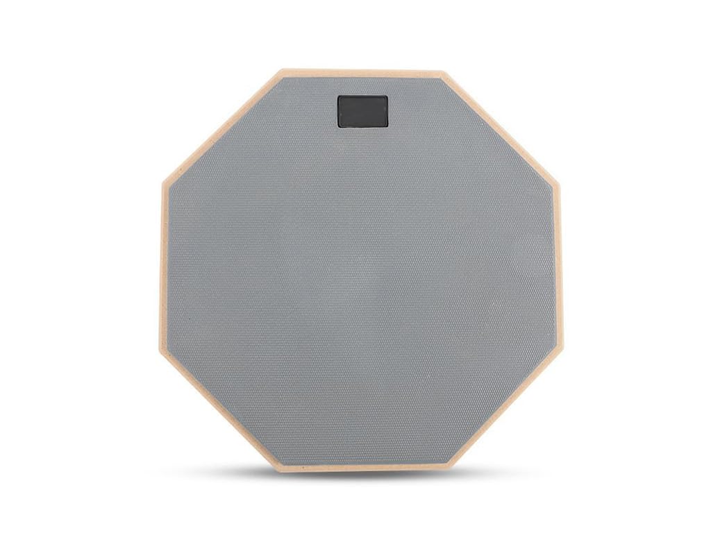 Silent Drum Practice Pad,Pad per Allenamento da 12 inch,Pad per Batteria Silenzioso,Drum Pad in Gomma,Double-Sided Silent Drum Pad con Base in Legno per Batteristi Principianti Grigio
