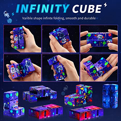 20 Pcs Galaxy Infinity Cubes Bulk Fidgets Toys Gifts Space Astronaut Sensory Stress Anxiety Relief Universe Hand Mini Kill Time Finger Game Toys Block Party Favors Stuffers For Kids Adults Adhd Teens #TOP3