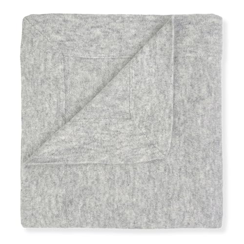 Jet&Bo BABY 100% Cashmere Baby Blanket Luxe Knit Design in Light Gray - 32' x 40' - Ultra Soft, Hypoallergenic & Temperature Regulating - Gift Box and Card Included