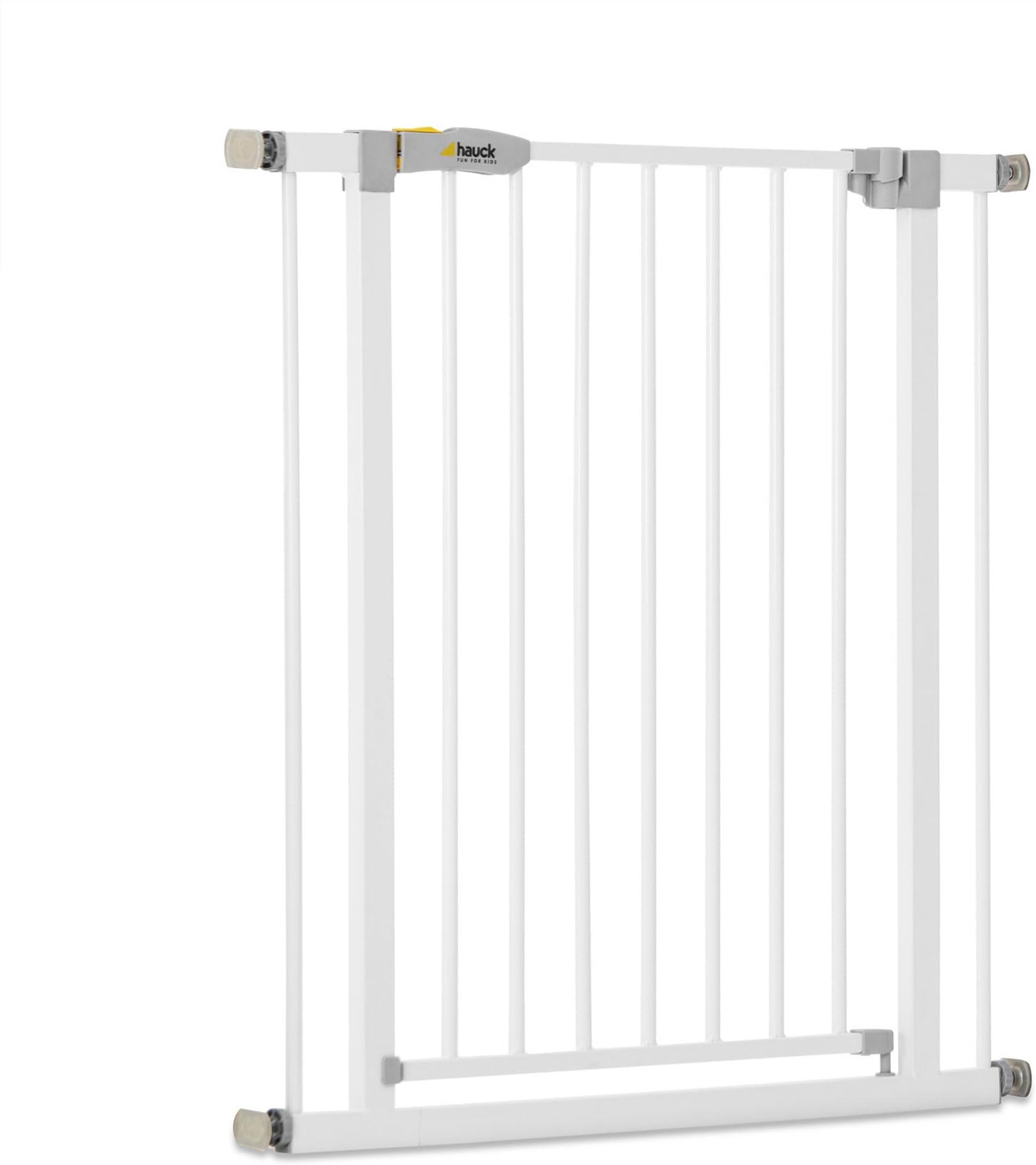 Hauck Safety Gate for Doors and Stairs Open N Stop KD / Pressure Fit / 75 - 80 cm Large / Extendable with Separate Extensions / Metal / White