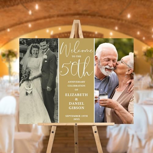 Personalized 50th Anniversary Welcome Party Sign - Photo Vow Renewal