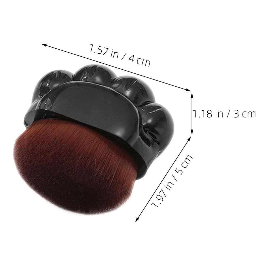 Baluue Foundation Makeup Brush Flat Top Face Blush Liquid Brush Cat Paw Shaped Concealer Brush for Blending Cosmetics Black