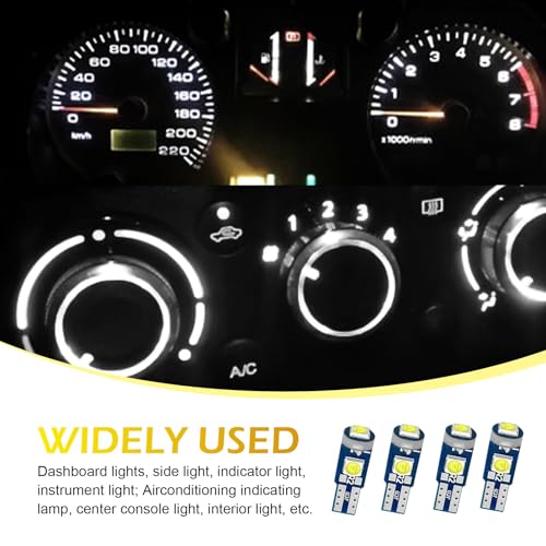 20 piezas bombillas LED T5 blancas para tablero miniatura 7