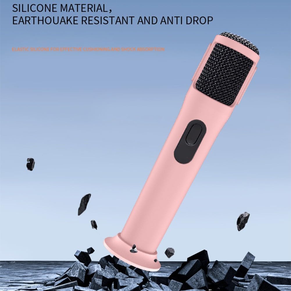 Coque en silicone pour microphone sans fil PartyBox - Protection anti-roulement et élégante - Housse antichoc pour microphone à tige - Bleu (noir)
