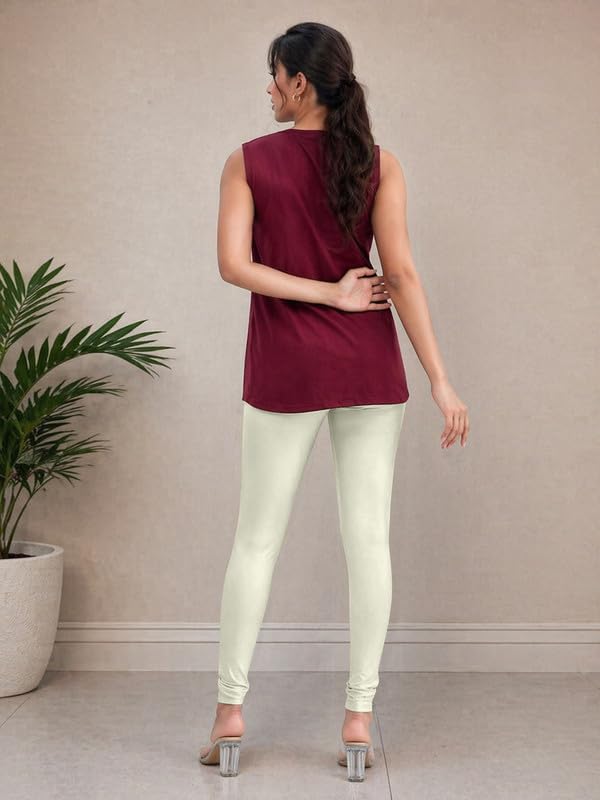 Image of TRENDMALLS Women's Microfiber Elastane Stretch Soft Churidar Length Leggings with Ultrasoft Waistband