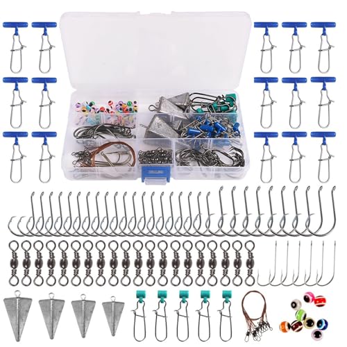 Kit de pêche en eau salée avec bas de ligne pivotant et équipement de pêche de surfcast en mer