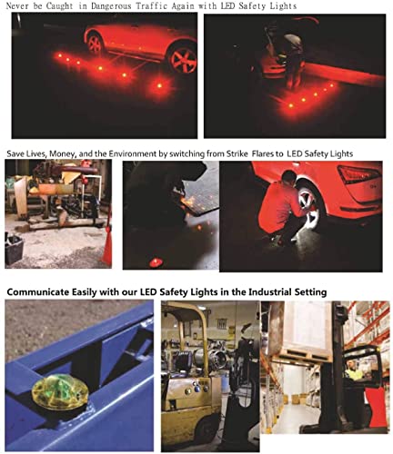Image of Emergency Strobe Lights,Roadside Safety Beacon LED Road Flares Flashing Warning Light with Strong Magnetic Base for Car Truck Boats(Blue)