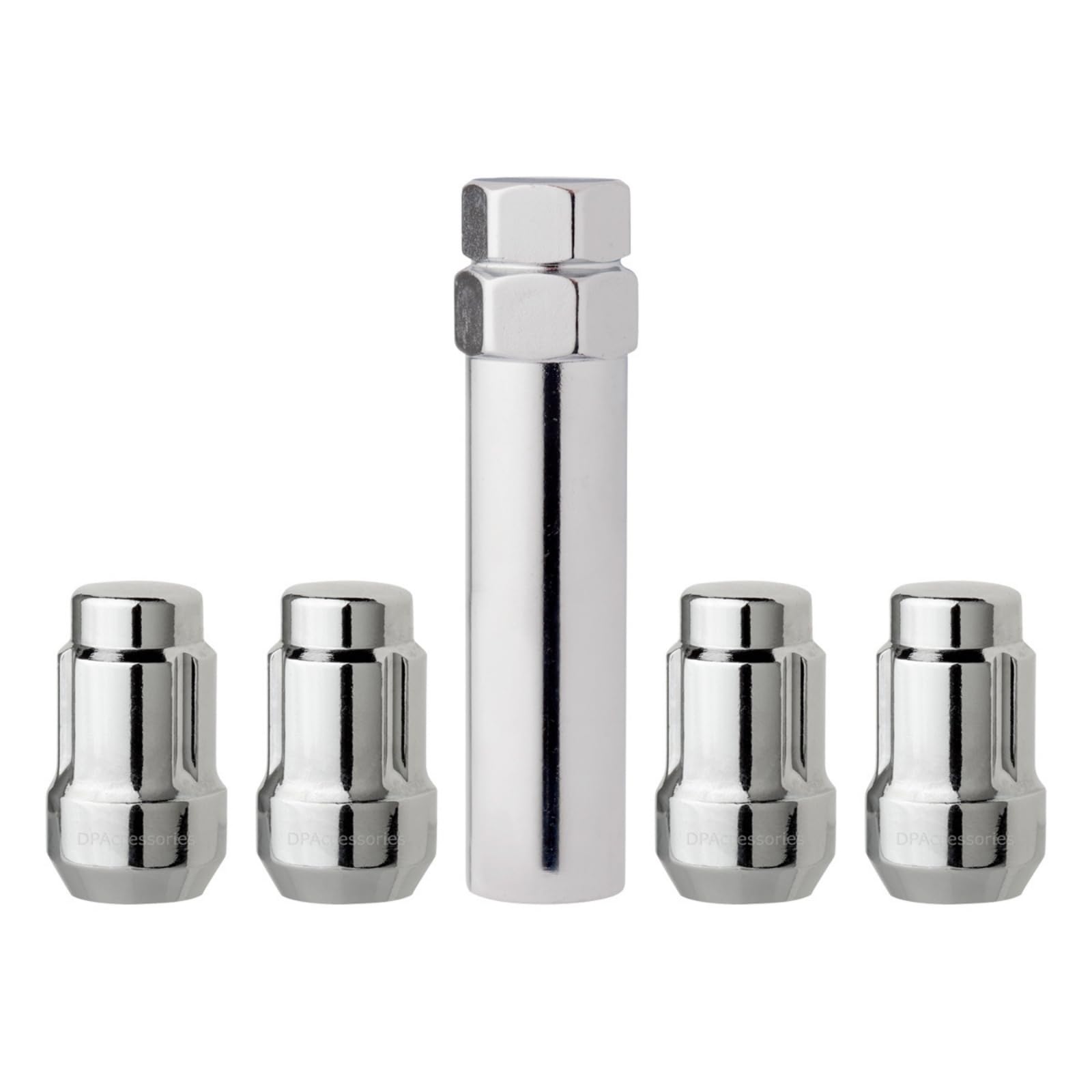 DPAccessories Locking Lug Nuts Compatible with 2006-2011 Hyundai Azera | for Aftermarket Aluminum Wheels Only | Set of 4 Chrome Wheel Locks & 1 Key | DHYAZE04A-CH/LK1