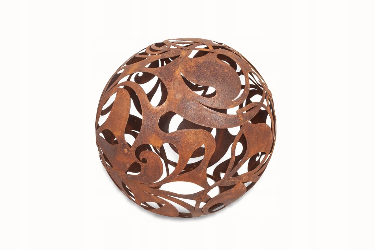Kapava - Bolas de jardín oxidadas para exteriores, decoración de jardín vintage, jardín para velas, bolas para exteriores, bola exterior (óxido, 33 cm)