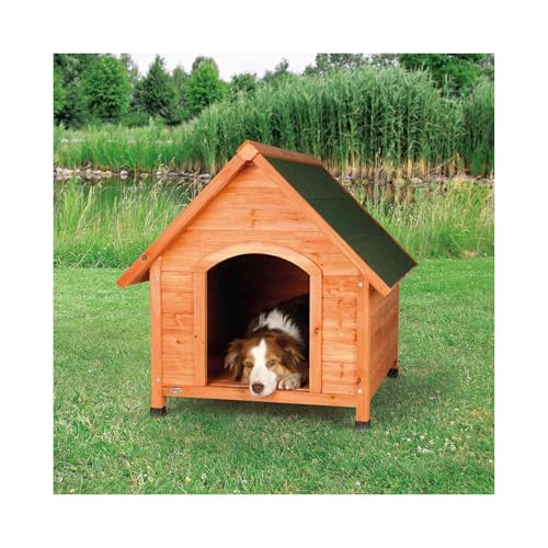 TRIXIE wetterfestes und frei justierbares Hundehaus 'natura Hundehütte Cottage Satteldach, M–L: 83 × 87 × 101 cm, braun'- 39532