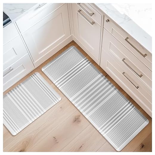 KOKHUB Kitchen Mat and Kitchen Rugs 2 PCS, Cushioned 1/2 Inch Thick Anti Fatigue Waterproof Mat, Comfort Standing Desk Mat, Kitchen Floor Mat with Non-Skid & Washable for Home, Office, Sink - Grey