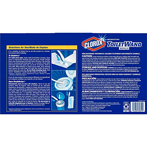 Clorox Toiletwand,Disposable Toilet Cleaning Rainforest Rush Refill 36 Count 1 Toilet #TOP1