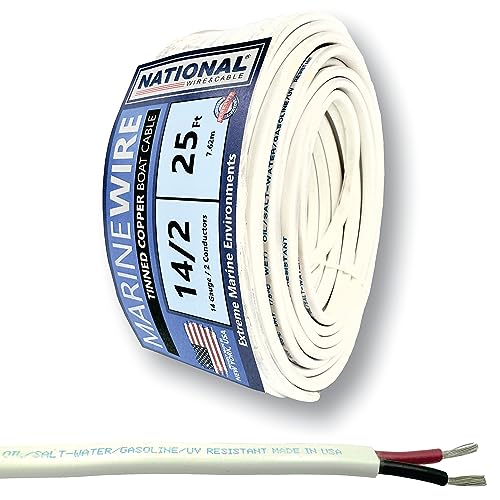 Fil de bateau duplex fabriqué aux États-Unis en cuivre étamé durable calibre 14 AWG